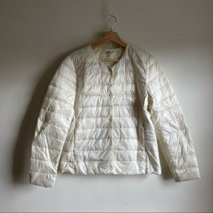 Uniqlo White Ultra Light Down Jacket, Medium